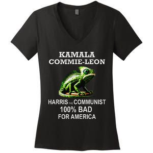 Comrade Kamala Commie Leon Commieleon Communist Harris Gift Women's V-Neck T-Shirt