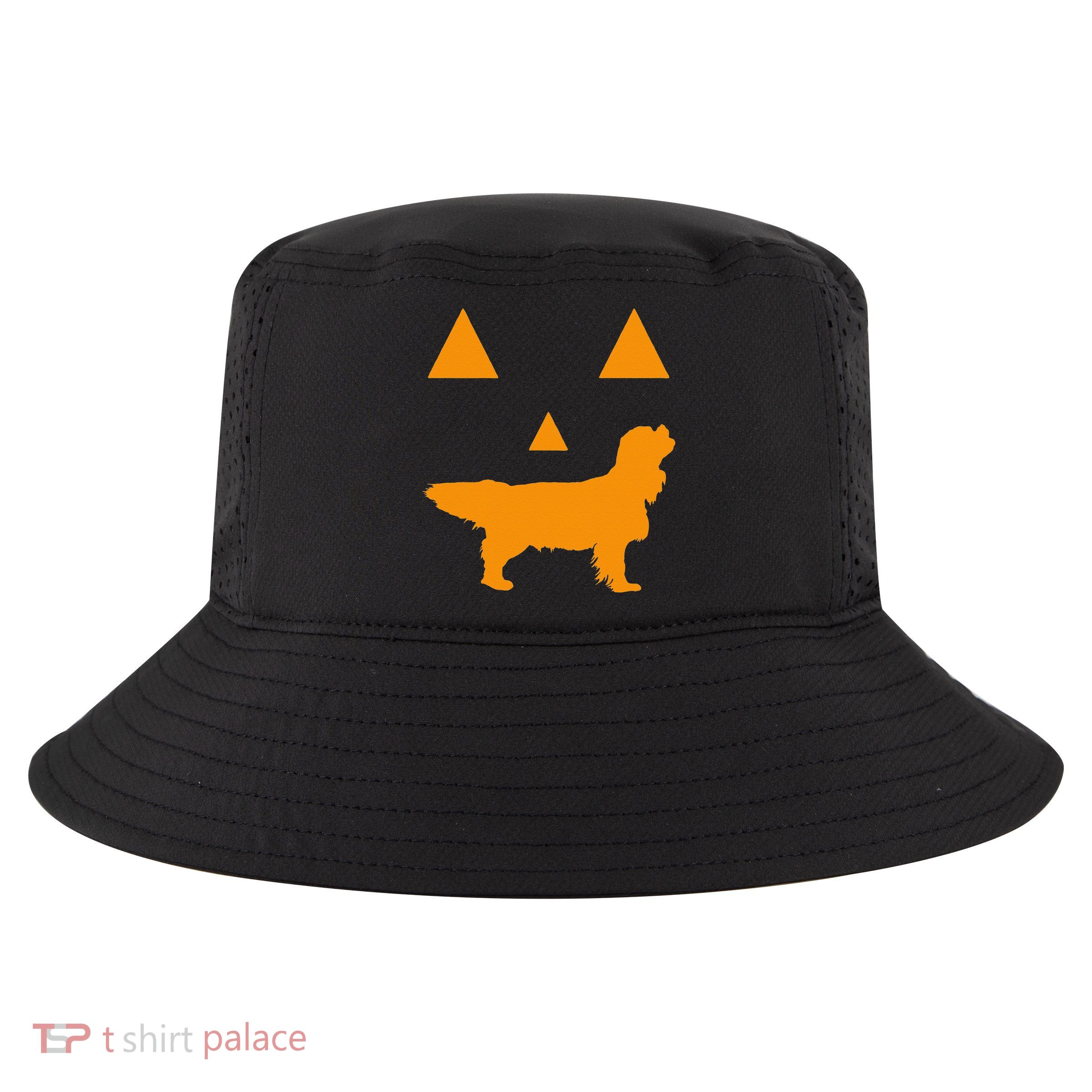 Cavalier King Charles Spaniel Halloween Spooky Face Funny Cool Comfort Performance Bucket Hat