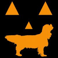 Cavalier King Charles Spaniel Halloween Spooky Face Funny Flat Bill Trucker Hat
