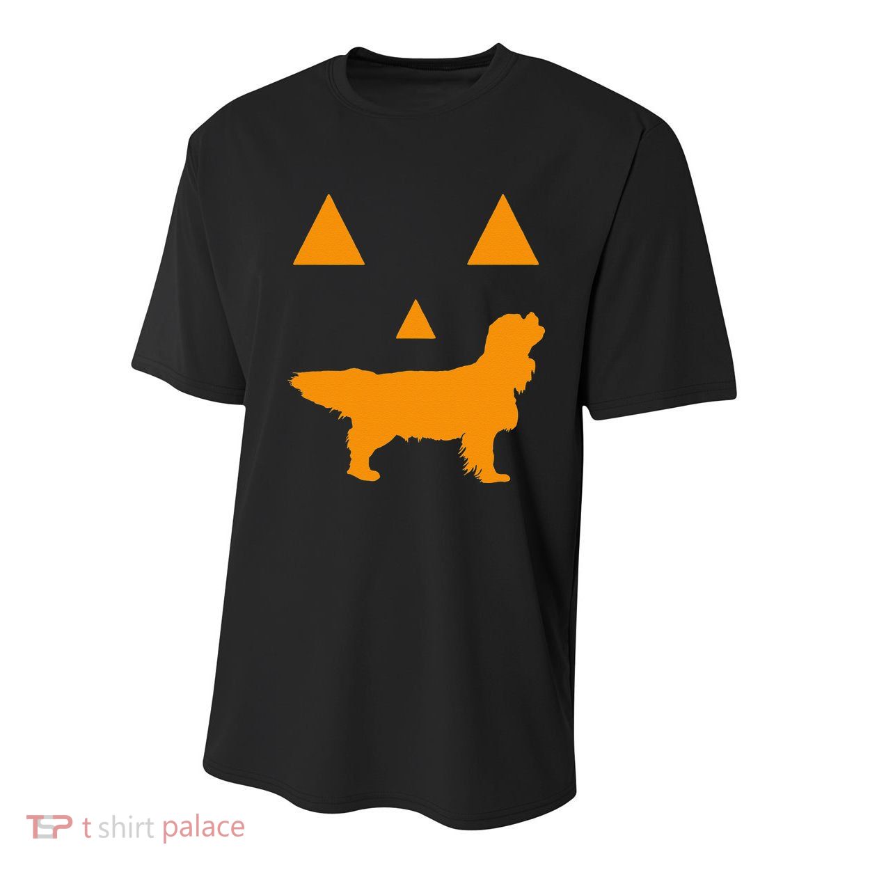 Cavalier King Charles Spaniel Halloween Spooky Face Funny Youth Performance Sprint T-Shirt