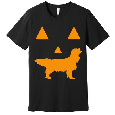 Cavalier King Charles Spaniel Halloween Spooky Face Funny Premium T-Shirt