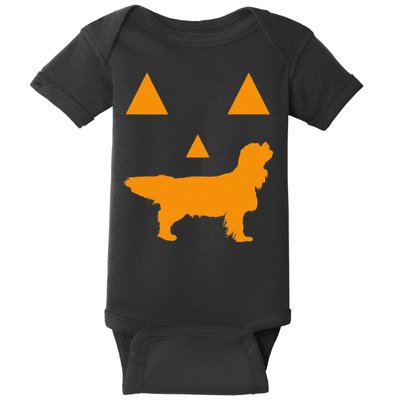 Cavalier King Charles Spaniel Halloween Spooky Face Funny Baby Bodysuit