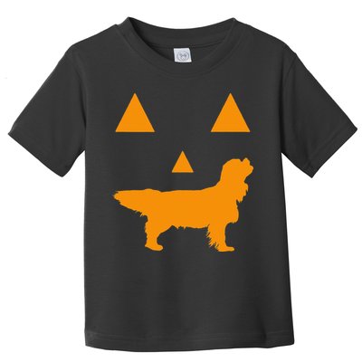 Cavalier King Charles Spaniel Halloween Spooky Face Funny Toddler T-Shirt