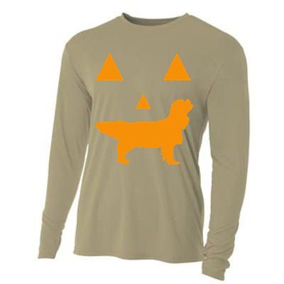 Cavalier King Charles Spaniel Halloween Spooky Face Funny Cooling Performance Long Sleeve Crew
