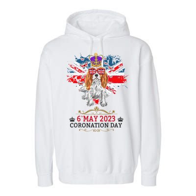 Cavalier King Charles Coronation Ideas  & Union Jack Garment-Dyed Fleece Hoodie