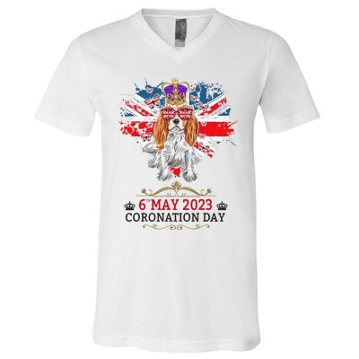 Cavalier King Charles Coronation Ideas  & Union Jack V-Neck T-Shirt