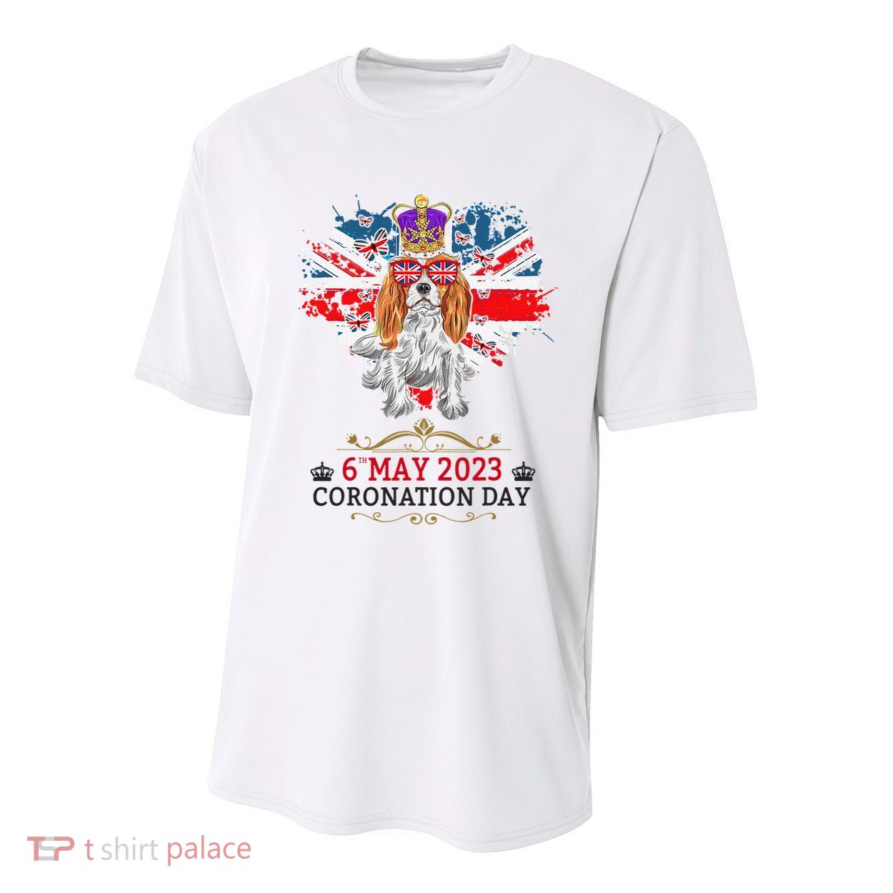 Cavalier King Charles Coronation Ideas  & Union Jack Youth Performance Sprint T-Shirt