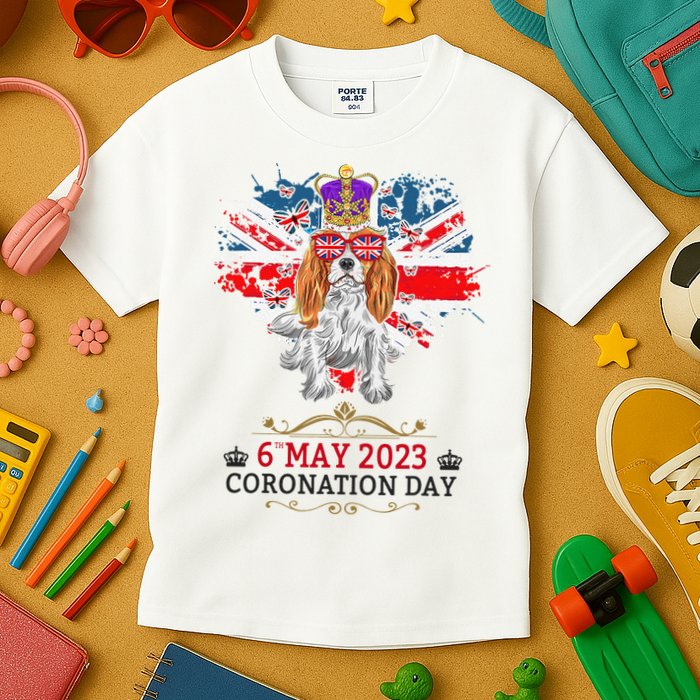 Cavalier King Charles Coronation Ideas  & Union Jack Kids T-Shirt