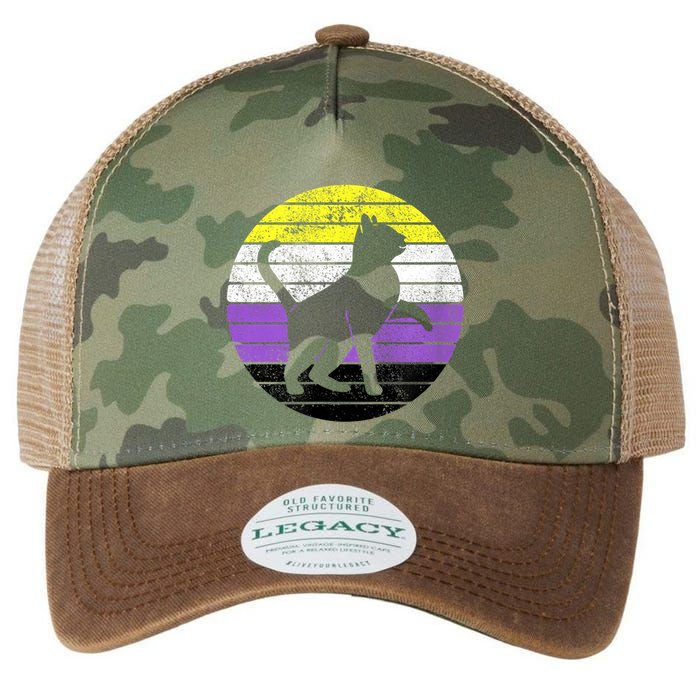 Cute Kitten Cat Nonbinary Pride Lgb Quotes Non Binary Flag Legacy Tie Dye Trucker Hat