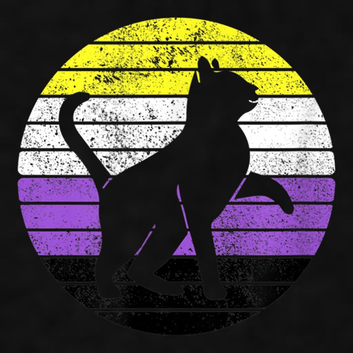 Cute Kitten Cat Nonbinary Pride Lgb Quotes Non Binary Flag Ladies PosiCharge Tri-Blend Wicking Tank