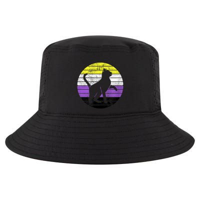 Cute Kitten Cat Nonbinary Pride Lgb Quotes Non Binary Flag Cool Comfort Performance Bucket Hat