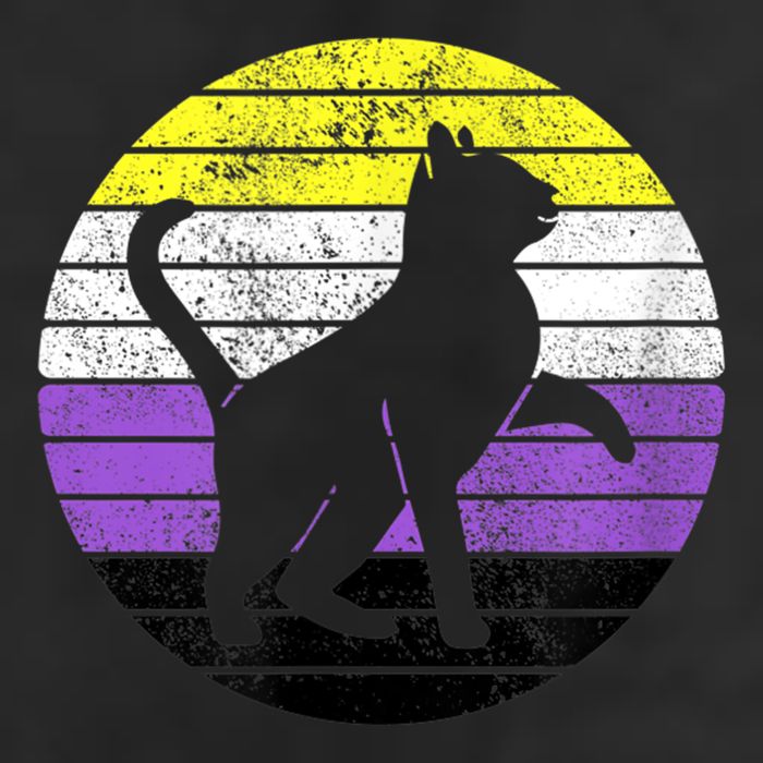 Cute Kitten Cat Nonbinary Pride Lgb Quotes Non Binary Flag Cool Comfort Performance Bucket Hat