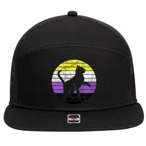 Cute Kitten Cat Nonbinary Pride Lgb Quotes Non Binary Flag 7 Panel Mesh Trucker Snapback Hat