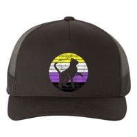 Cute Kitten Cat Nonbinary Pride Lgb Quotes Non Binary Flag Yupoong Adult 5-Panel Trucker Hat