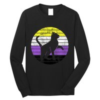 Cute Kitten Cat Nonbinary Pride Lgb Quotes Non Binary Flag Long Sleeve Shirt