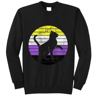 Cute Kitten Cat Nonbinary Pride Lgb Quotes Non Binary Flag Sweatshirt
