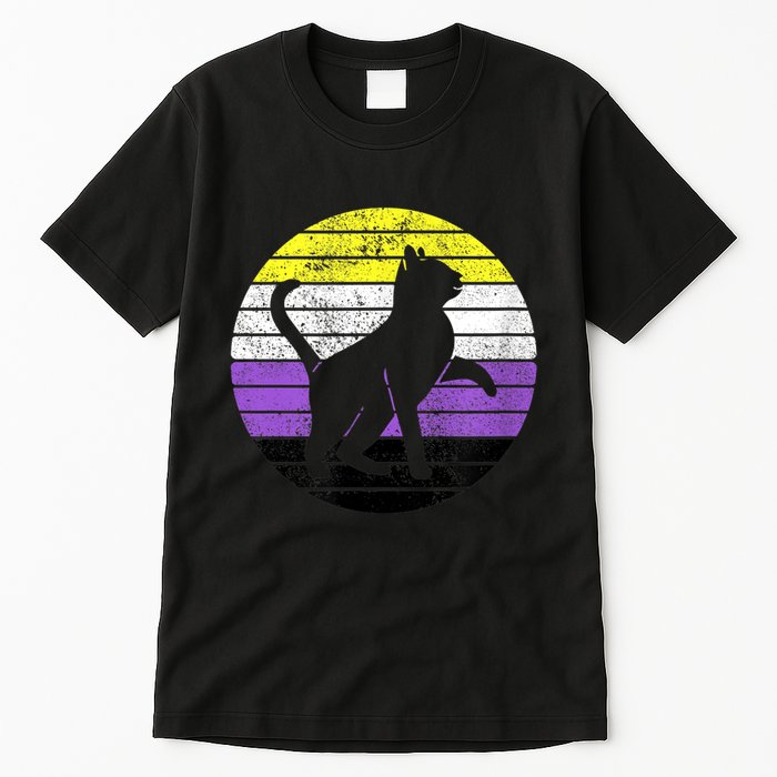 Cute Kitten Cat Nonbinary Pride Lgb Quotes Non Binary Flag Tall T-Shirt