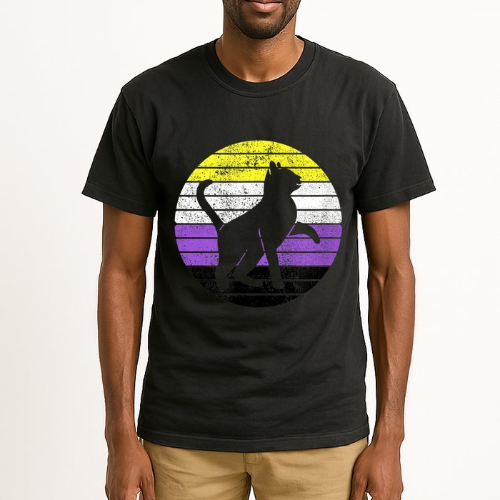 Cute Kitten Cat Nonbinary Pride Lgb Quotes Non Binary Flag Tall T-Shirt
