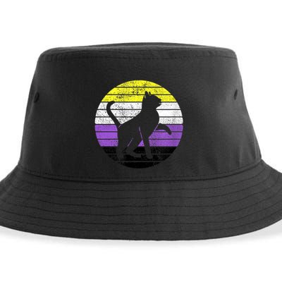 Cute Kitten Cat Nonbinary Pride Lgb Quotes Non Binary Flag Sustainable Bucket Hat