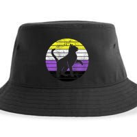 Cute Kitten Cat Nonbinary Pride Lgb Quotes Non Binary Flag Sustainable Bucket Hat