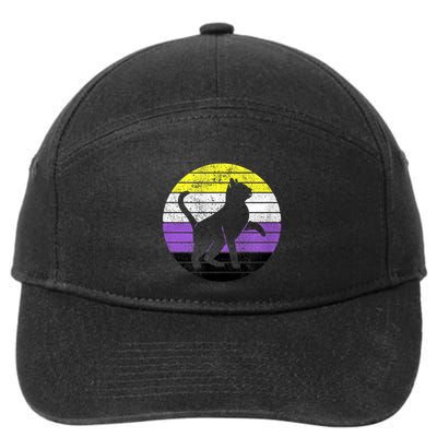 Cute Kitten Cat Nonbinary Pride Lgb Quotes Non Binary Flag 7-Panel Snapback Hat