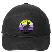 Cute Kitten Cat Nonbinary Pride Lgb Quotes Non Binary Flag 7-Panel Snapback Hat