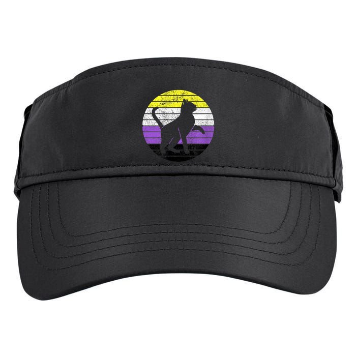 Cute Kitten Cat Nonbinary Pride Lgb Quotes Non Binary Flag Adult Drive Performance Visor