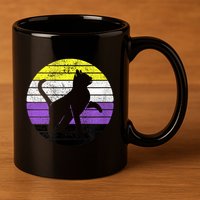 Cute Kitten Cat Nonbinary Pride Lgb Quotes Non Binary Flag 11oz C Handle Ceramic Mug