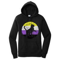 Cute Kitten Cat Nonbinary Pride Lgb Quotes Non Binary Flag Women's Pullover Hoodie