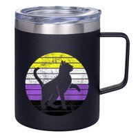 Cute Kitten Cat Nonbinary Pride Lgb Quotes Non Binary Flag 12oz Stainless Steel Coffee Mug