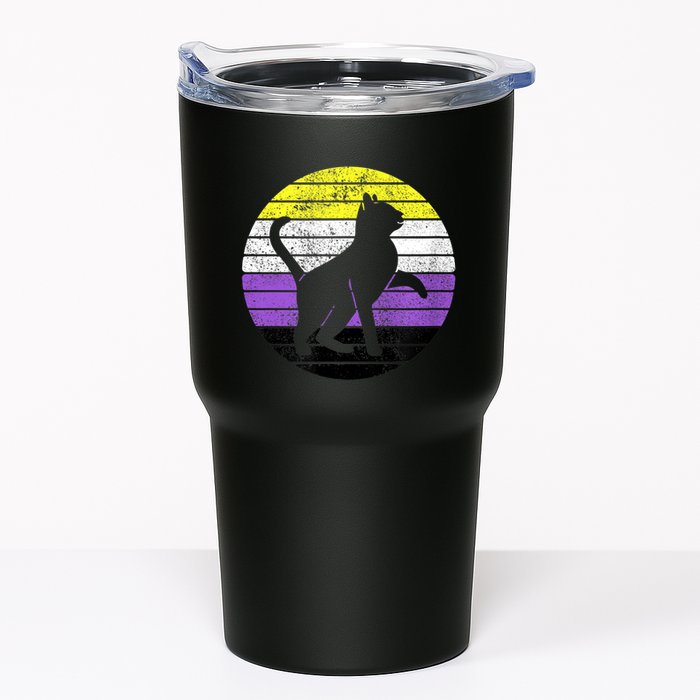 Cute Kitten Cat Nonbinary Pride Lgb Quotes Non Binary Flag Tumbler