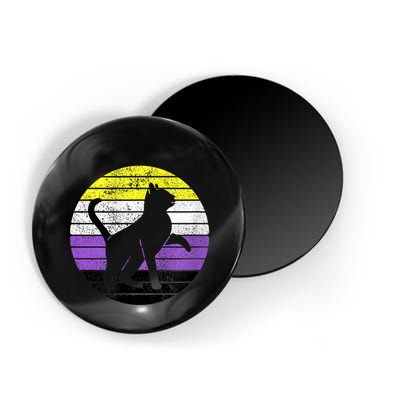Cute Kitten Cat Nonbinary Pride Lgb Quotes Non Binary Flag Magnet
