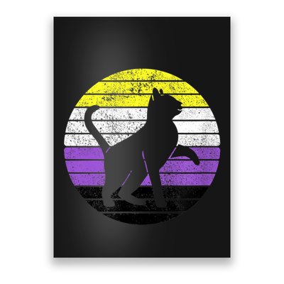 Cute Kitten Cat Nonbinary Pride Lgb Quotes Non Binary Flag Poster