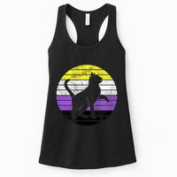 Cute Kitten Cat Nonbinary Pride Lgb Quotes Non Binary Flag Womens Tank Top