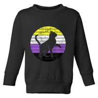 Cute Kitten Cat Nonbinary Pride Lgb Quotes Non Binary Flag Toddler Sweatshirt