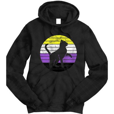 Cute Kitten Cat Nonbinary Pride Lgb Quotes Non Binary Flag Tie Dye Hoodie