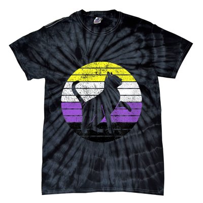 Cute Kitten Cat Nonbinary Pride Lgb Quotes Non Binary Flag Tie-Dye T-Shirt