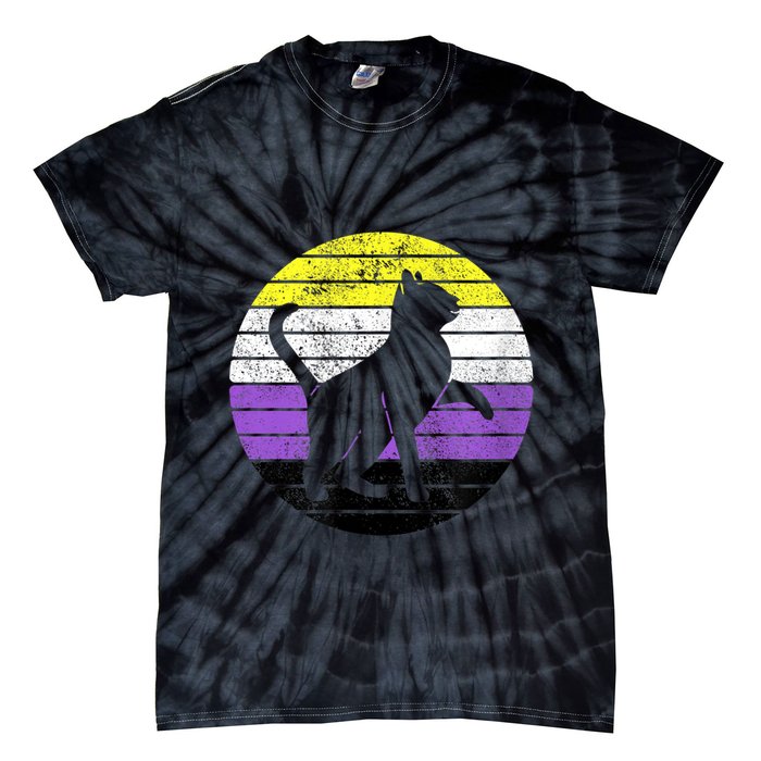 Cute Kitten Cat Nonbinary Pride Lgb Quotes Non Binary Flag Tie-Dye T-Shirt