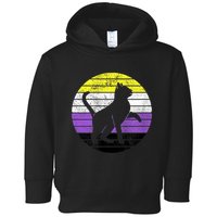 Cute Kitten Cat Nonbinary Pride Lgb Quotes Non Binary Flag Toddler Hoodie