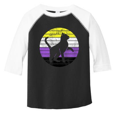 Cute Kitten Cat Nonbinary Pride Lgb Quotes Non Binary Flag Toddler Fine Jersey T-Shirt