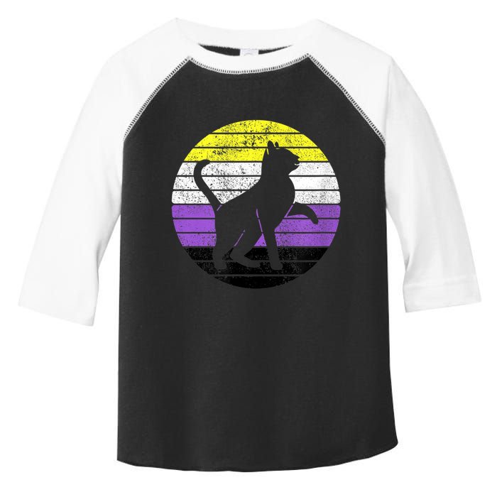 Cute Kitten Cat Nonbinary Pride Lgb Quotes Non Binary Flag Toddler Fine Jersey T-Shirt