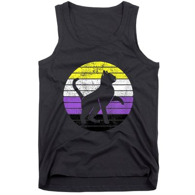 Cute Kitten Cat Nonbinary Pride Lgb Quotes Non Binary Flag Tank Top