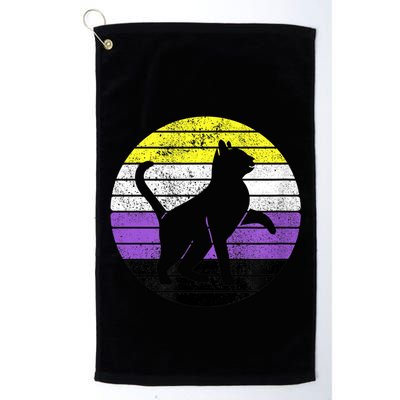 Cute Kitten Cat Nonbinary Pride Lgb Quotes Non Binary Flag Golf Towel