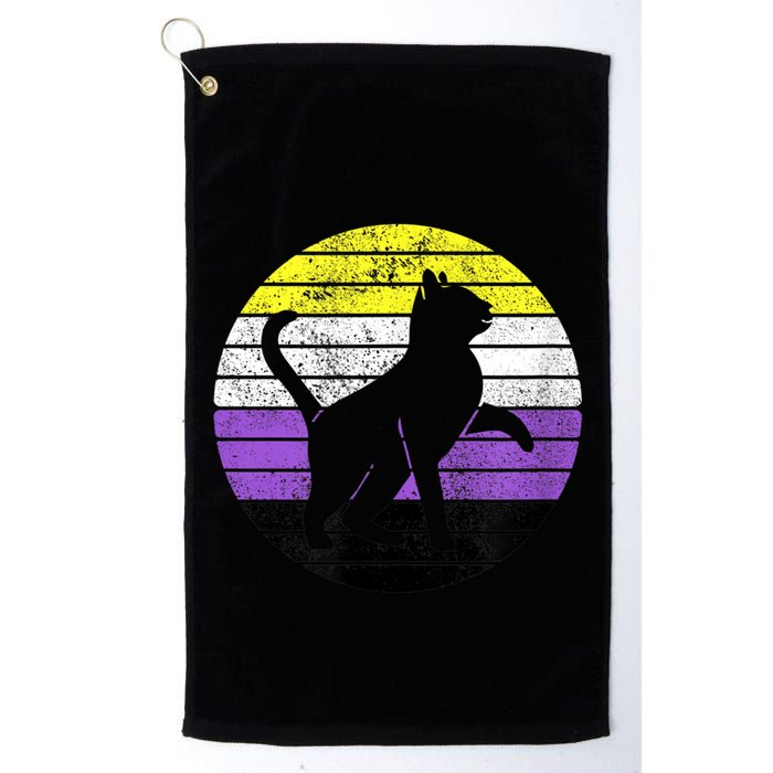 Cute Kitten Cat Nonbinary Pride Lgb Quotes Non Binary Flag Golf Towel