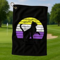 Cute Kitten Cat Nonbinary Pride Lgb Quotes Non Binary Flag Golf Towel