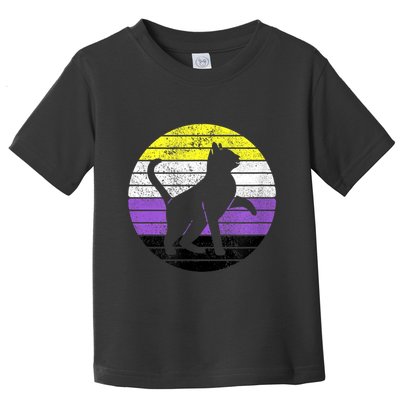 Cute Kitten Cat Nonbinary Pride Lgb Quotes Non Binary Flag Toddler T-Shirt