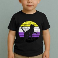 Cute Kitten Cat Nonbinary Pride Lgb Quotes Non Binary Flag Toddler T-Shirt