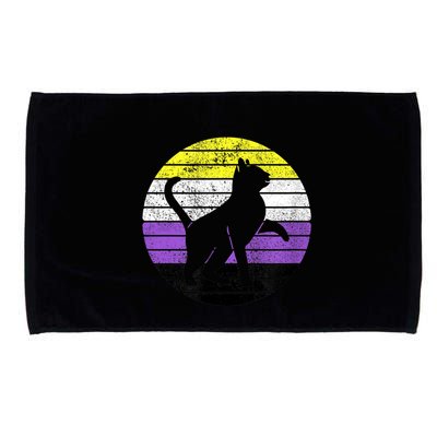 Cute Kitten Cat Nonbinary Pride Lgb Quotes Non Binary Flag Microfiber Hand Towel