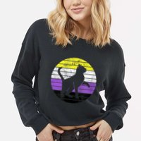 Cute Kitten Cat Nonbinary Pride Lgb Quotes Non Binary Flag Cropped Pullover Crew