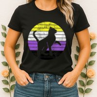 Cute Kitten Cat Nonbinary Pride Lgb Quotes Non Binary Flag Womens T-Shirt